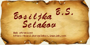 Bosiljka Selakov vizit kartica